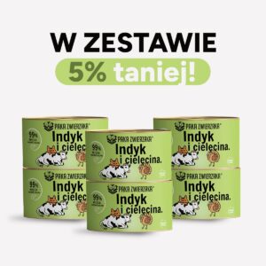 ZESTAW Karma mokra dla kota PAKA ZWIERZAKA indyk z cielęciną 200g x 6 szt