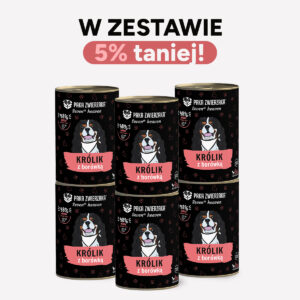 ZESTAW Karma mokra dla psa PAKA ZWIERZAKA Seven’th Heaven królik z borówką 6×400g