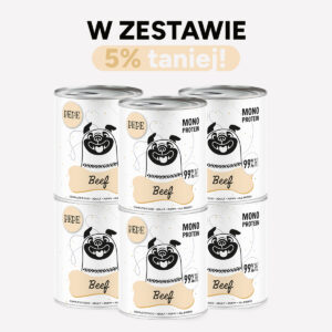 ZESTAW Karma mokra dla psa PEPE beef XL 99% wołowina 6x800g