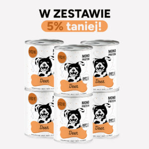 ZESTAW Karma mokra dla psa PEPE deer XL 99% jeleń 6 x 800 g