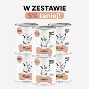 ZESTAW Karma mokra dla psa PEPE horse XL 99% konina 6x800g