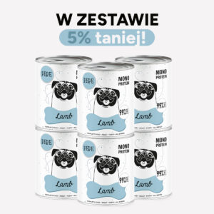 ZESTAW Karma mokra dla psa PEPE lamb XL 99% jagnięcina 6x800g