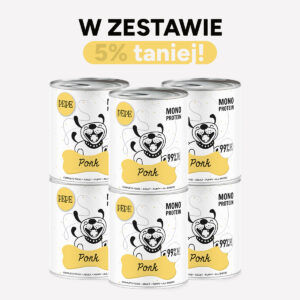 ZESTAW Karma mokra dla psa PEPE pork XL 99% wieprzowina 6x800g