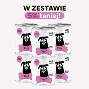 ZESTAW Karma mokra dla psa PEPE veal XL 99% cielęcina 6x800g