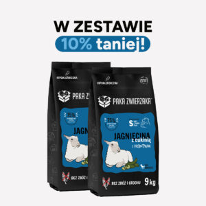 ZESTAW Karma sucha dla psa PAKA ZWIERZAKA jagnięcina z cukinią S 9kgx2
