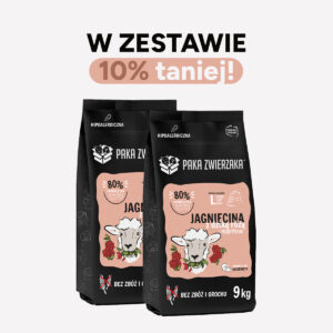 ZESTAW Karma sucha dla psa PAKA ZWIERZAKA jagnięcina i dzika róża PUPPY L 9kgx2