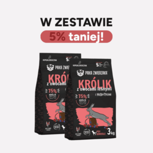 ZESTAW Karma sucha dla psa PAKA ZWIERZAKA królik z owocami leśnymi S 3kgx2