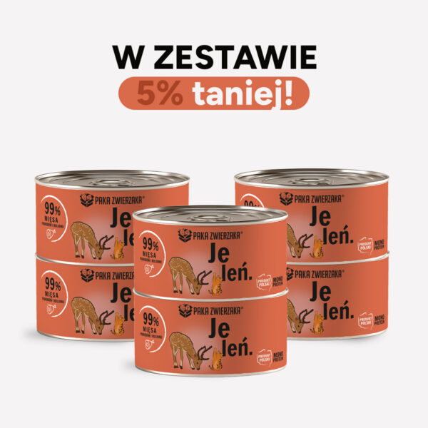 ZESTAW Karma mokra dla kota PAKA ZWIERZAKA jeleń 200g x 6szt