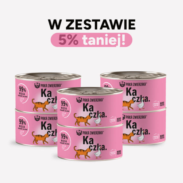 ZESTAW Karma mokra dla kota PAKA ZWIERZAKA kaczka 200g x 6 szt.