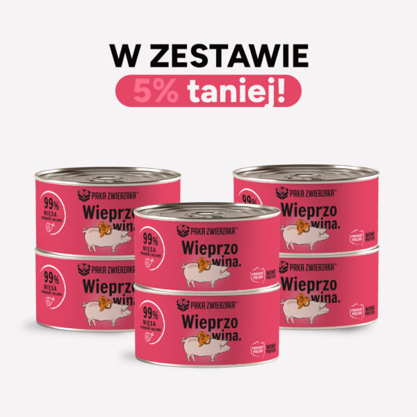 Karma mokra dla kota PAKA ZWIERZAKA wieprzowina 200g x 6 szt.