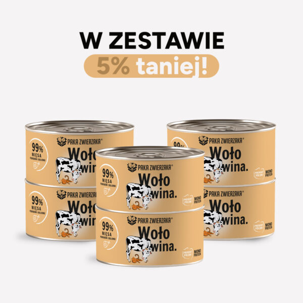 ZESTAW Karma mokra dla kota PAKA ZWIERZAKA wołowina 200g x 6 szt.