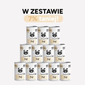 ZESTAW Karma mokra dla psa PEPE beef 99% wołowina 12x400g