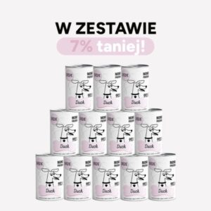 ZESTAW Karma mokra dla psa PEPE duck 99% kaczka 12x400g