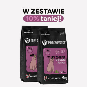 ZESTAW Karma sucha dla psa PAKA ZWIERZAKA wieprzowina z gruszką S 9kgx2