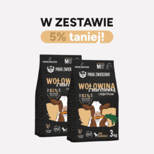 ZESTAW Karma sucha dla psa PAKA ZWIERZAKA wołowina z marchewką M 3kgx2
